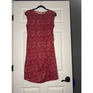 Mata Traders Sleeveless Fitted Dress Medium Pinkish Red W Reddish Orange Floral